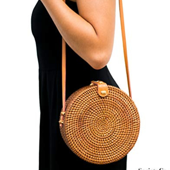 ATTA WOVEN ROUND CROSSBODY BAG REAL LEATHER - Picture 3 of 7